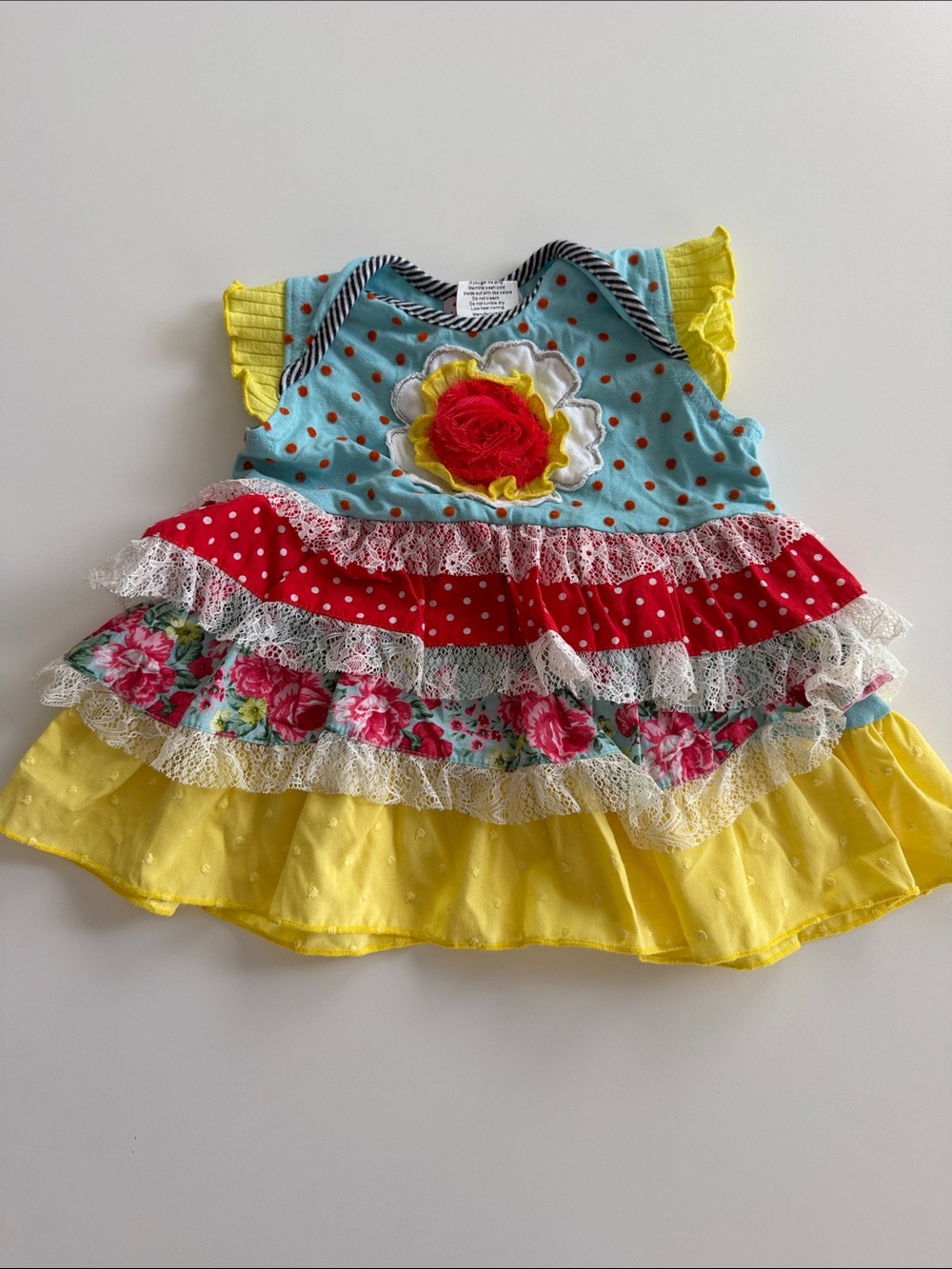 Rare find - Bright Floral Layered Ruffle Top